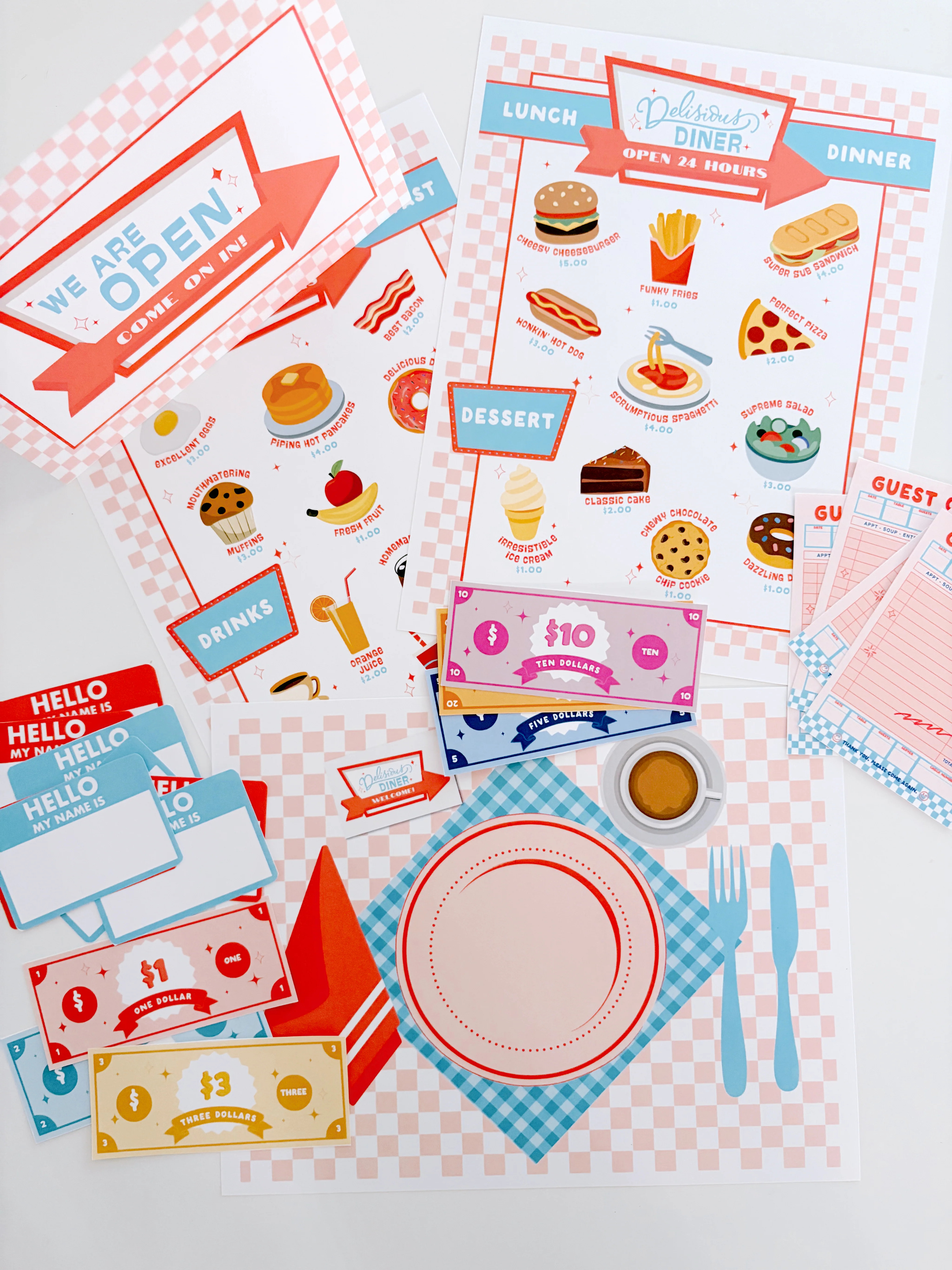 Delicious Diner Play Collection | Printable Play | The Letter Vee