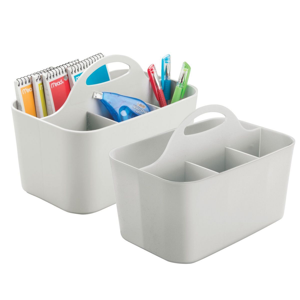 mDesign Small Plastic Caddy Tote for Desktop Office Supplies | Target