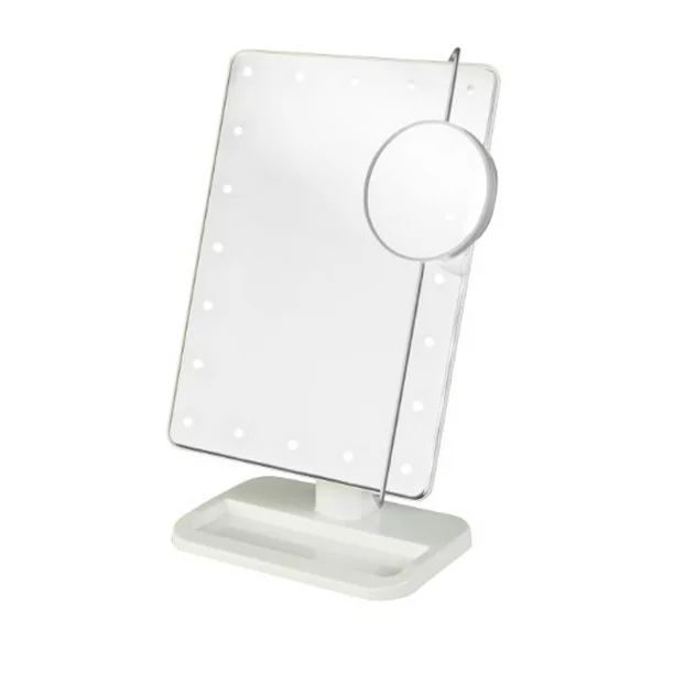 Jerdon Style LED Lighted 10x Adjustable Spot Makeup Mirror, White, JS811W | Walmart (US)