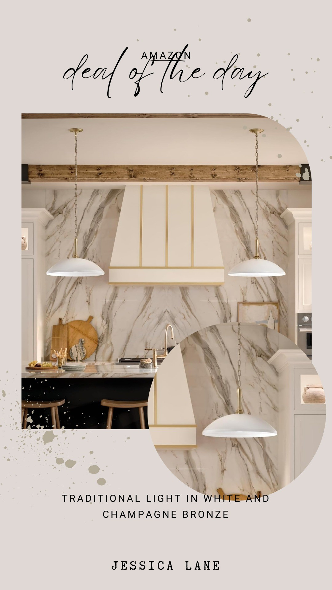 The perfect blend of classic and current. This white and champagne bronze pendant adds a sophisticated glow to any entryway or kitchen island. #homedecor #lighting #amazonhome

#LTKSaleAlert #LTKHome