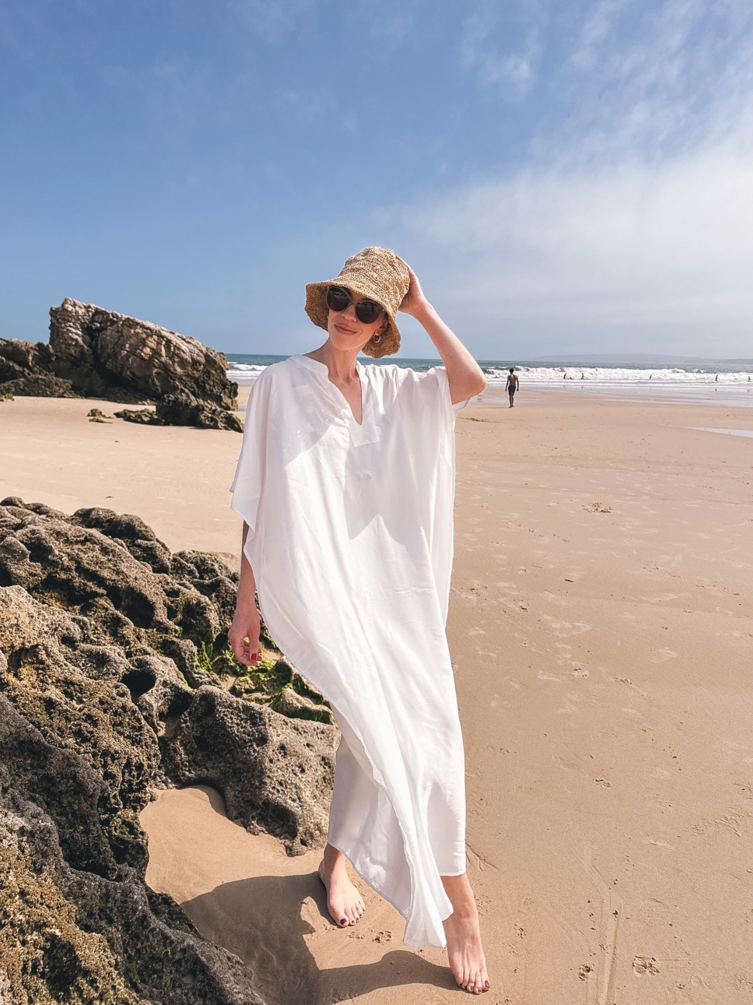 Beach kimono swim cover up - so chic to wear out to dinner also

#LTKTravel #LTKSaleAlert #LTKOver40