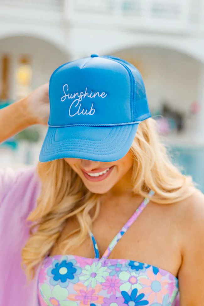 Sunshine Club Ocean Blue Trucker Hat | Pink Lily