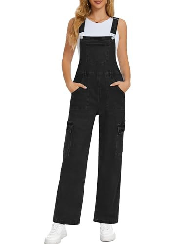 BISUAL Denim Overalls For women Casual Bib Jean Overalls Loose Fit Womens Overalls Denim Adjustable Strap Denim Jumpsuit | Amazon (US)