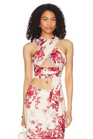 LPA Top 532 in Red & Cream Floral from Revolve.com | Revolve Clothing (Global)