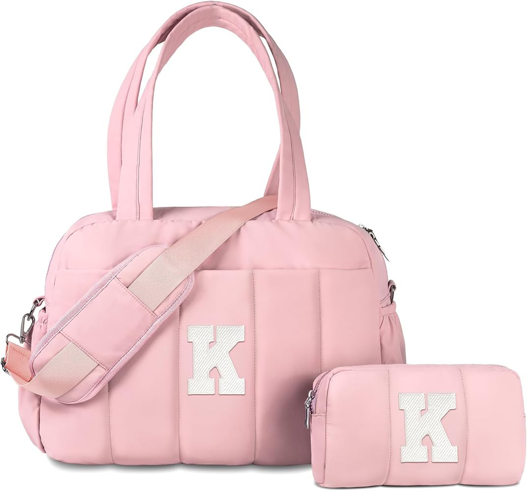 Friend Birthday Women Gift, Initial Duffel Bag, Personalized Woman Weekender Bag, Monogram Overni... | Amazon (US)