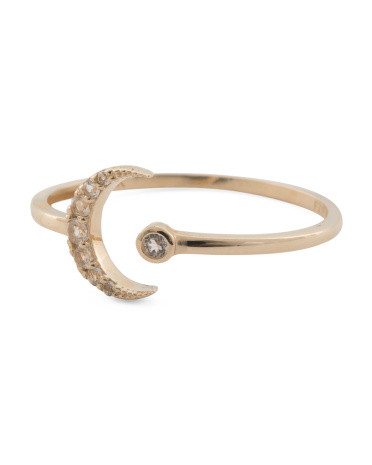 14kt Gold Moon Bezel Ring | TJ Maxx