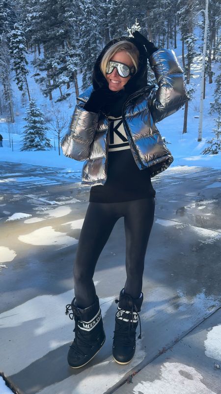 Glam apres ski outfit idea for your upcoming ski trips! Jacket, sweater run true to size. 

#LTKover40 #LTKVideo #LTKtravel