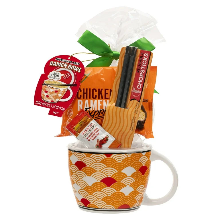 Wondertreats 24oz. Ceramic Soup Cup and Lid with Ramen Noodle, Chopsticks and Chili Sauce Gift Se... | Walmart (US)