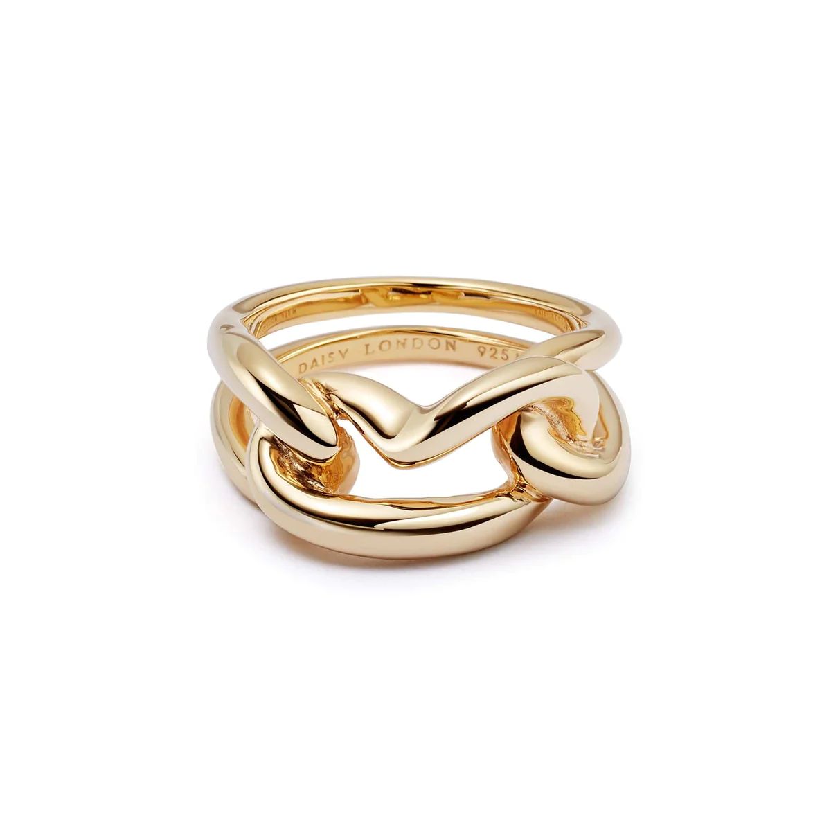 Polly Sayer Large Knot Chain Ring 18ct Gold Plate | Daisy London Jewellery