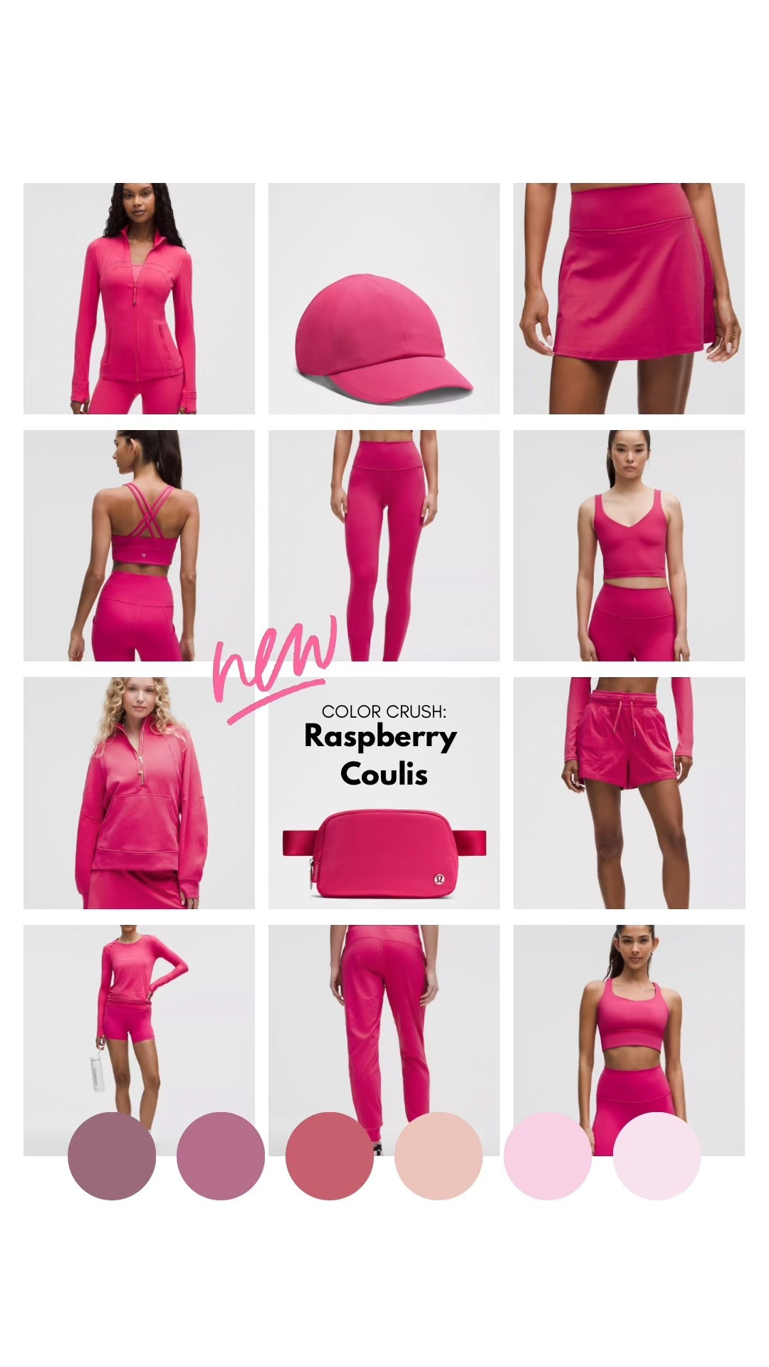 NEW LULULEMON COLOR DROP: PINK 
(Raspberry Coulis)

Hurry + refresh your athleisure outfits before sizes sell out! These Lululemon buttery soft sports tank tops, sports bras, leggings, athletic shorts, hoodies, tennis skirts, tennis dresses, athleisurewear, + activewear shirts are shown in the new
"Raspberry coulis" color but all styles come in many color options!

#LTKStyleTip #LTKActive #LTKTravel