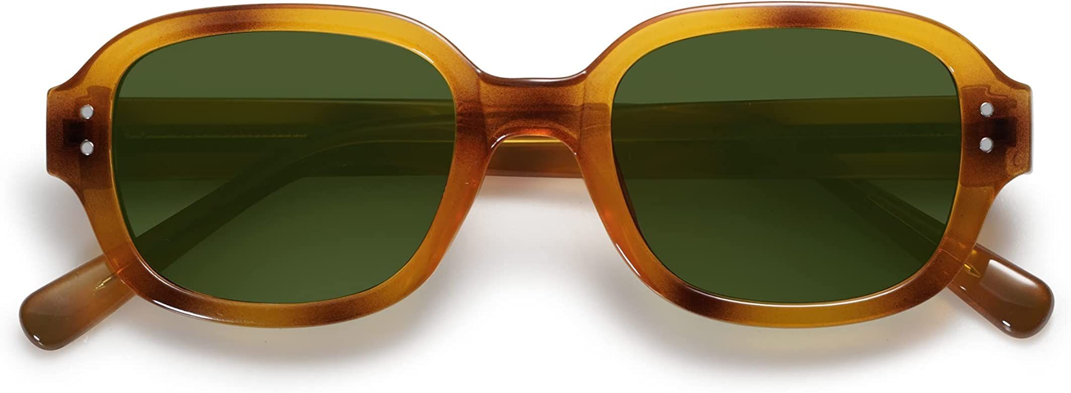Rectangle Sunglasses for Women Vintage Trendy Outdoor Travel Sun Glasses Square Frame SJ2218 | Amazon (US)