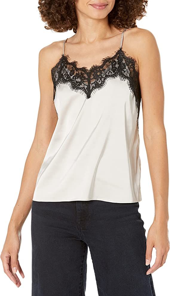 The Drop Women's Natalie V-Neck Lace Trimmed Camisole Tank Top | Amazon (US)