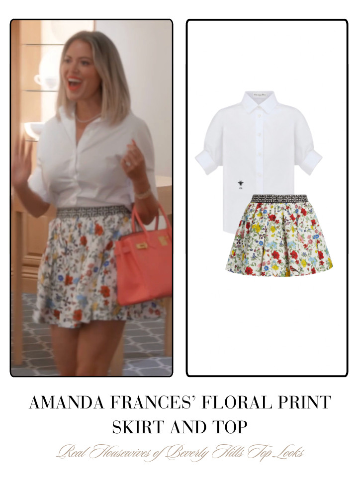 Amanda Frances' Floral Print Skirt Not Linked: Top by Dior  

 