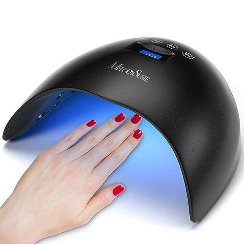 MelodySusie 48W LED UV Nail Lamp - Black, Energy Efficient, 365nm-405nm Wavelength, Compatible with Most Gels, 4 Timer Settings, Infrared Sensor, User-friendly Design, Widely Applications | Amazon (US)
