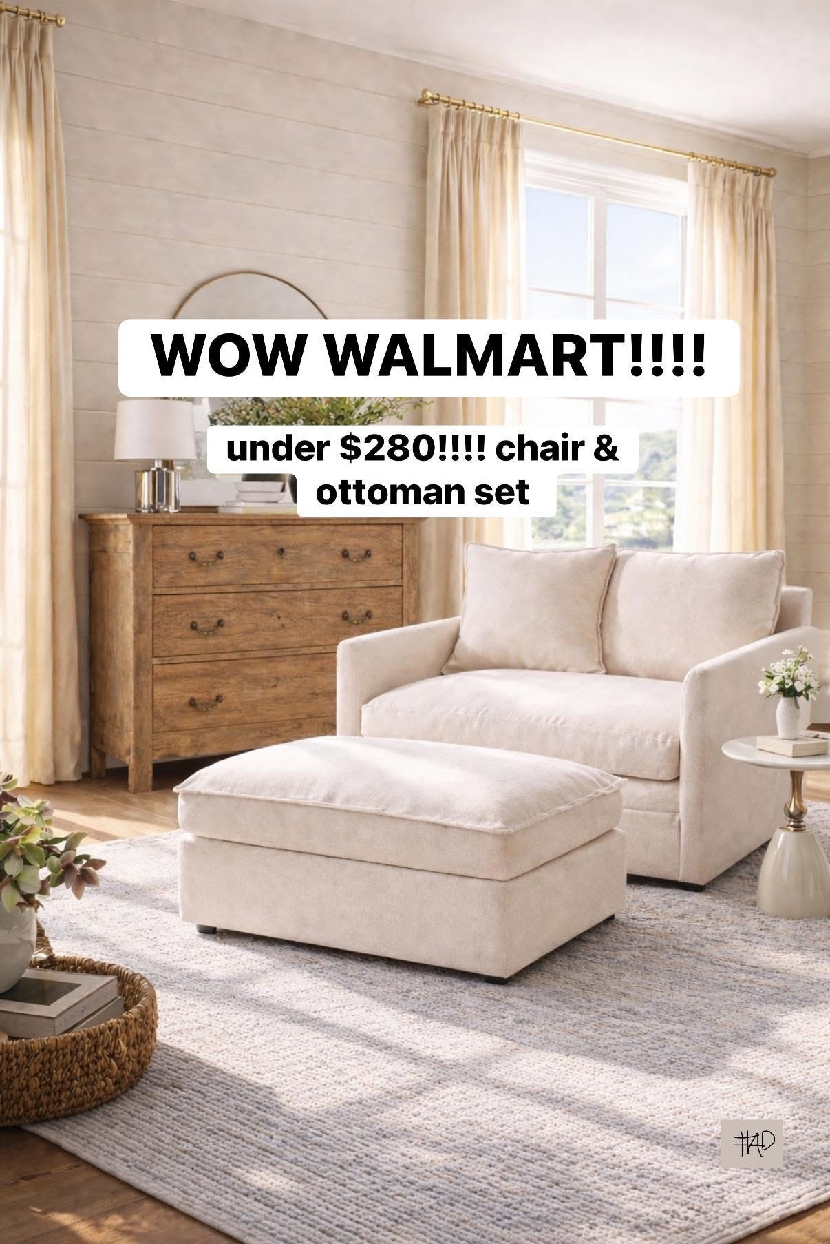 🔗⬇️ I cannot believe this ottoman and chair set! amazing value and comfort! huge drop today. 

amazon finds, walmart finds, walmart home, affordable home, amber interiors, studio mcgee, home roundup

#LTKSaleAlert #LTKHome #LTKSeasonal