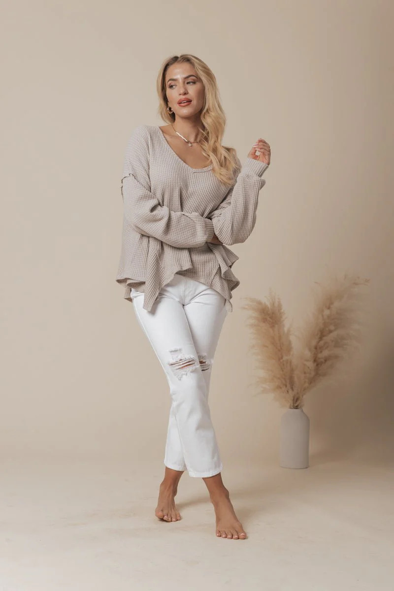 Waffle Knit V Neck Tunic - FINAL SALE | Magnolia Boutique