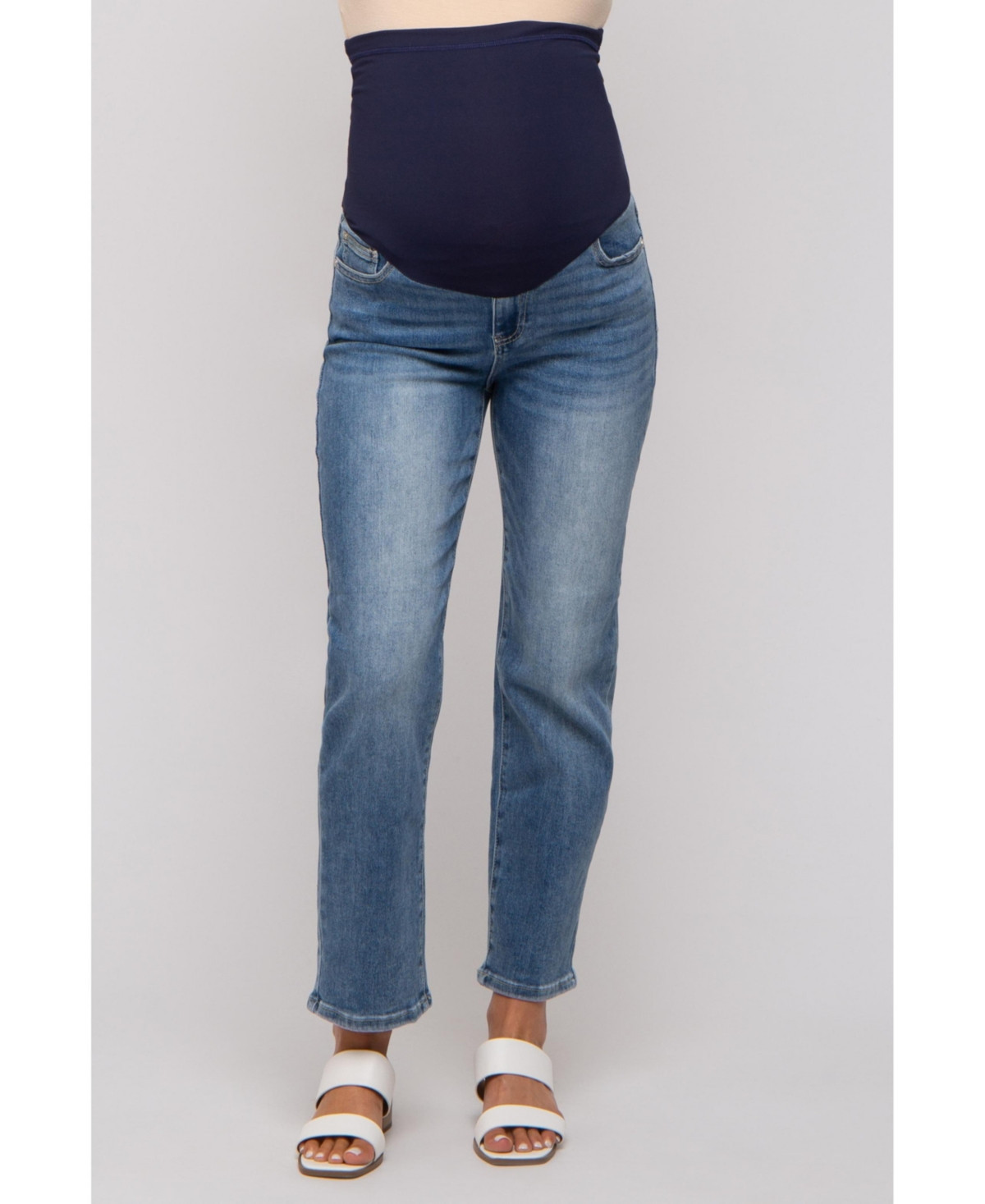Pinkblush Blue Straight Crop Maternity Jeans - Blue | Macy's