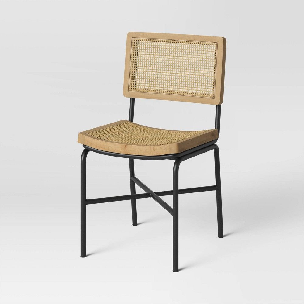 Errol Cane and Wood Dining Chair with Metal Legs - Threshold | Target