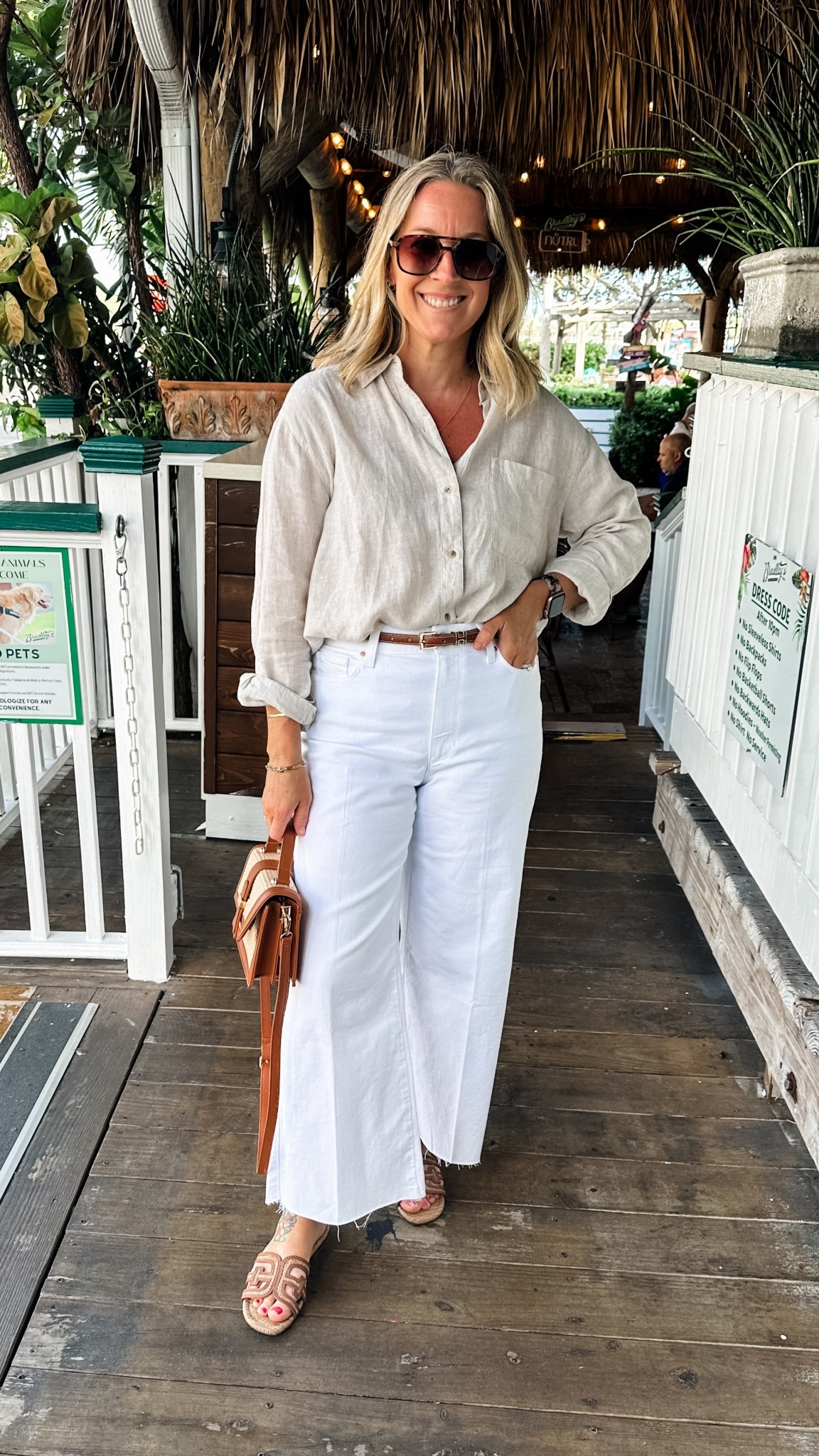 The perfect outfit for a cool, windy night in west Palm on the water! Medium top and tts 29 jeans. Comfy and chic! This shirt is the softest linen I’ve ever felt. It’s so good!! Jeans are nice and stretchy yet compressive  


#LTKTravel #LTKPetite #LTKMidsize