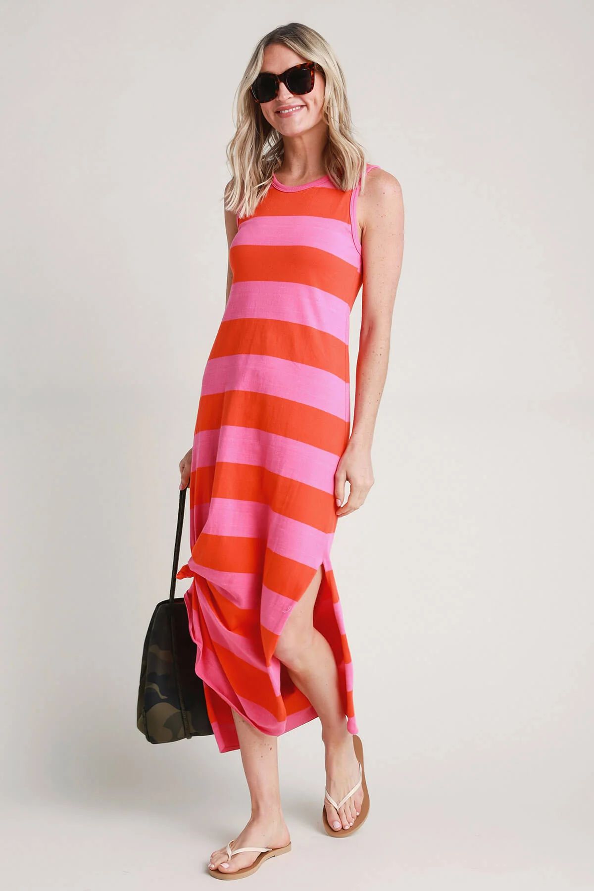 RD Style Kiki Tie Detail Sleeveless Striped Dress | Social Threads