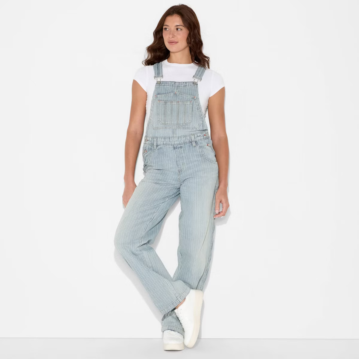 Women's Mid-Rise Denim Baggy Overalls - Wild Fable™ | Target