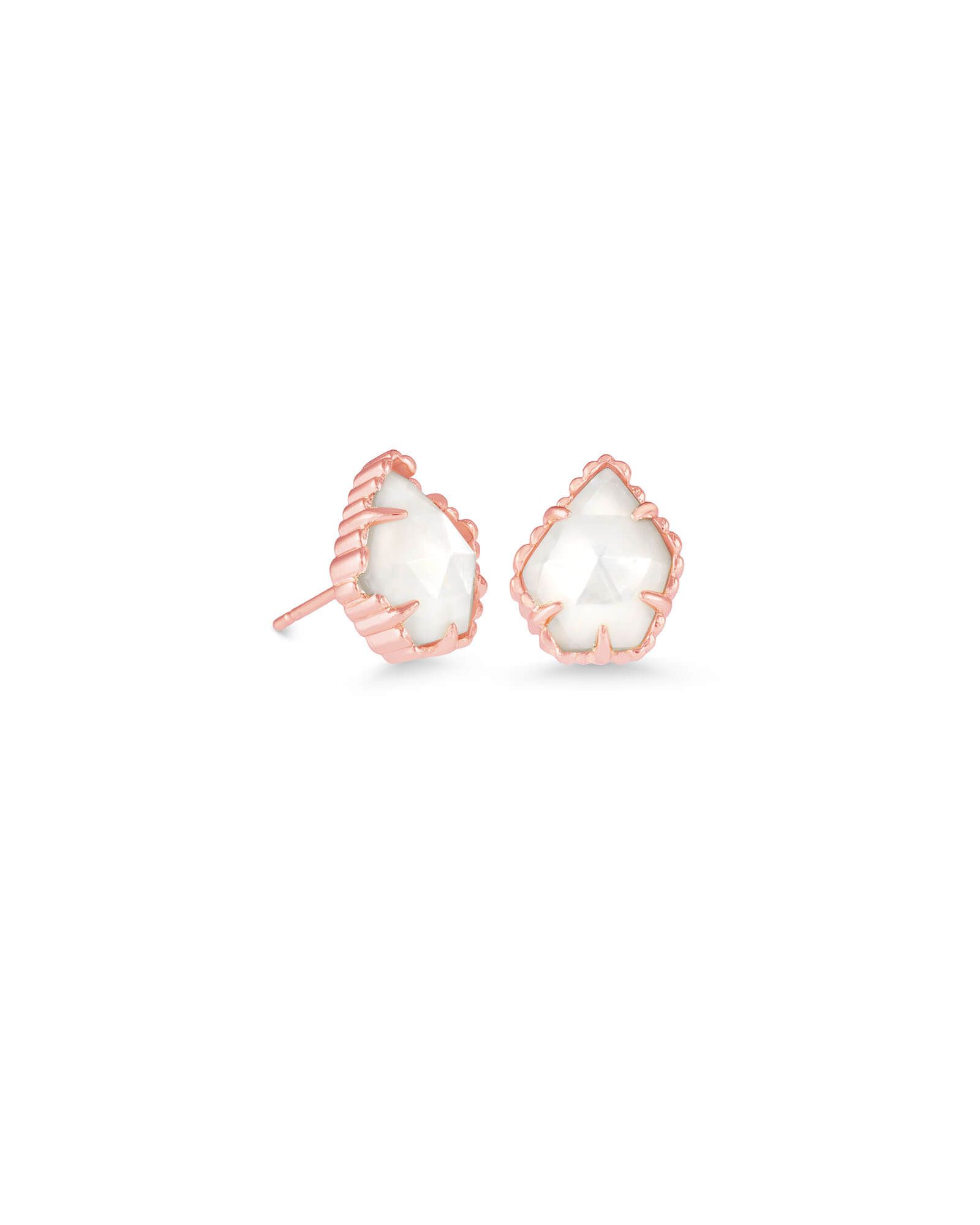Tessa Rose Gold Stud Earrings in Ivory Pearl | Kendra Scott