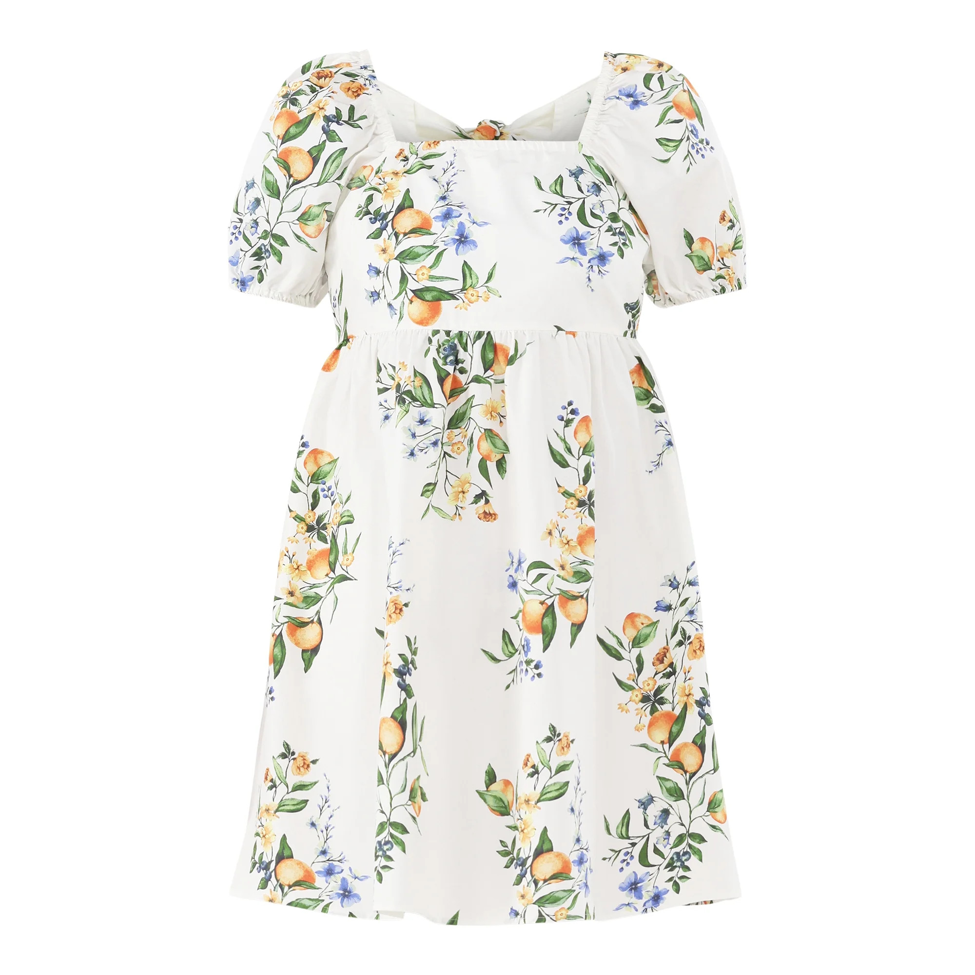 Time and Tru Women's Puff Sleeve Mini Dress, Sizes XS-XXXL | Walmart (US)