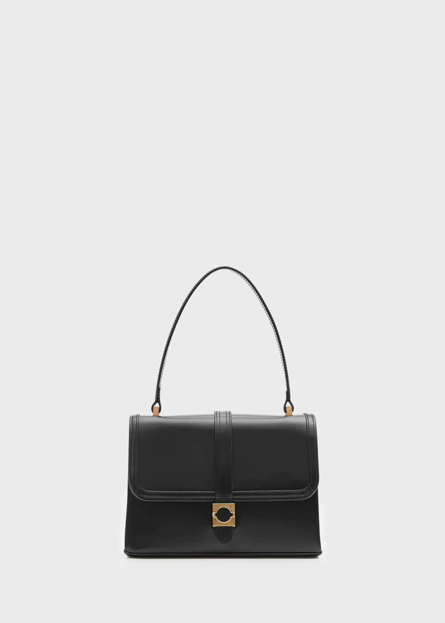 100% leather bag with flap | MANGO (UK)