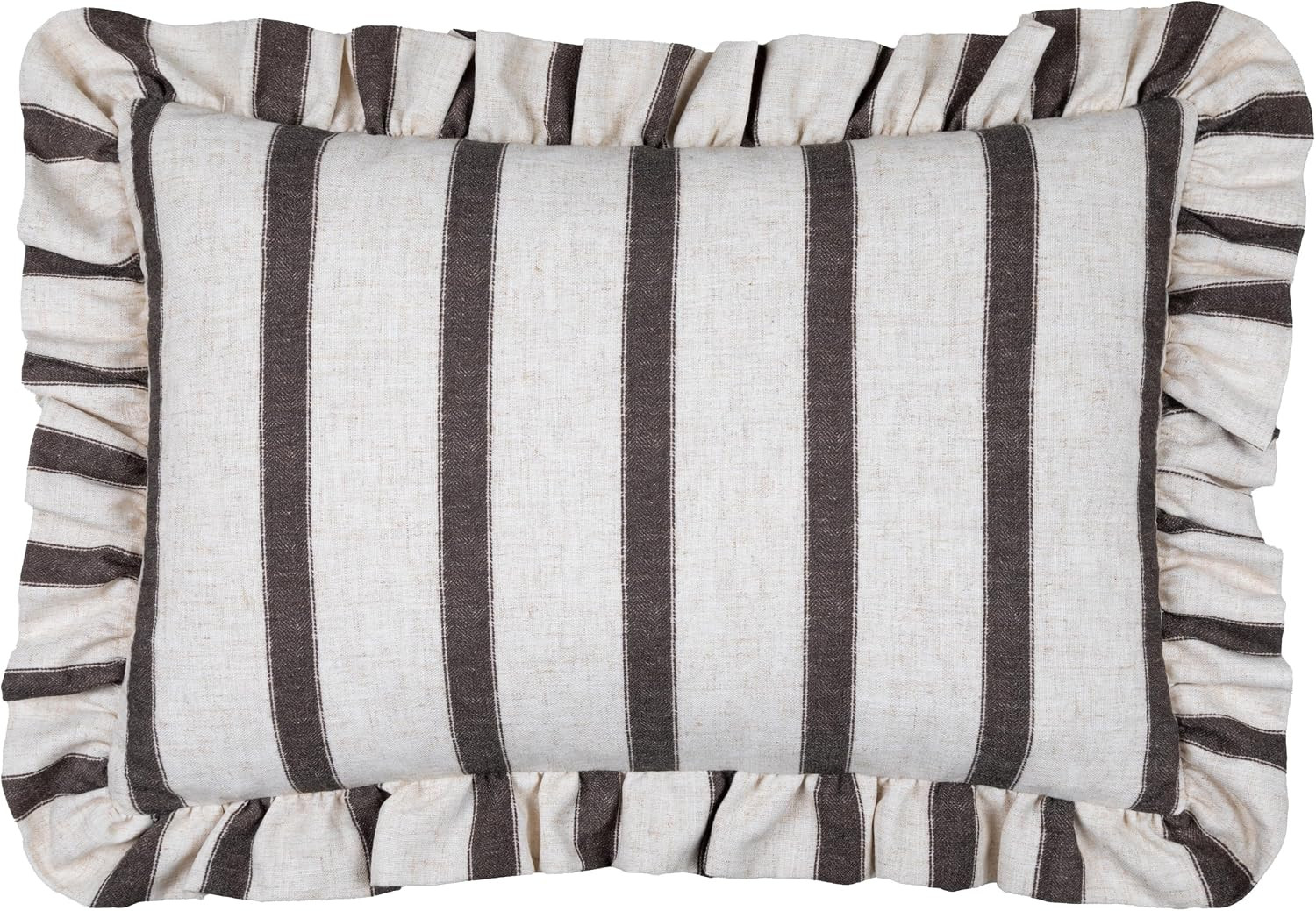 furn. Wylder Connie Cushion Cover – Striped Ruffle Linen Textured Decorative Case (Chocolate – 35x50cm) | Amazon (UK)