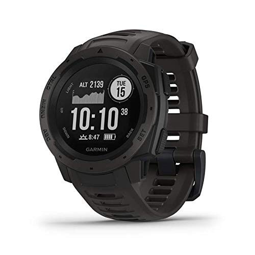 Garmin Instinct, Rugged Outdoor Watch with GPS, Features Glonass and Galileo, Heart Rate Monitoring and 3-Axis Compass, Graphite | Amazon (US)