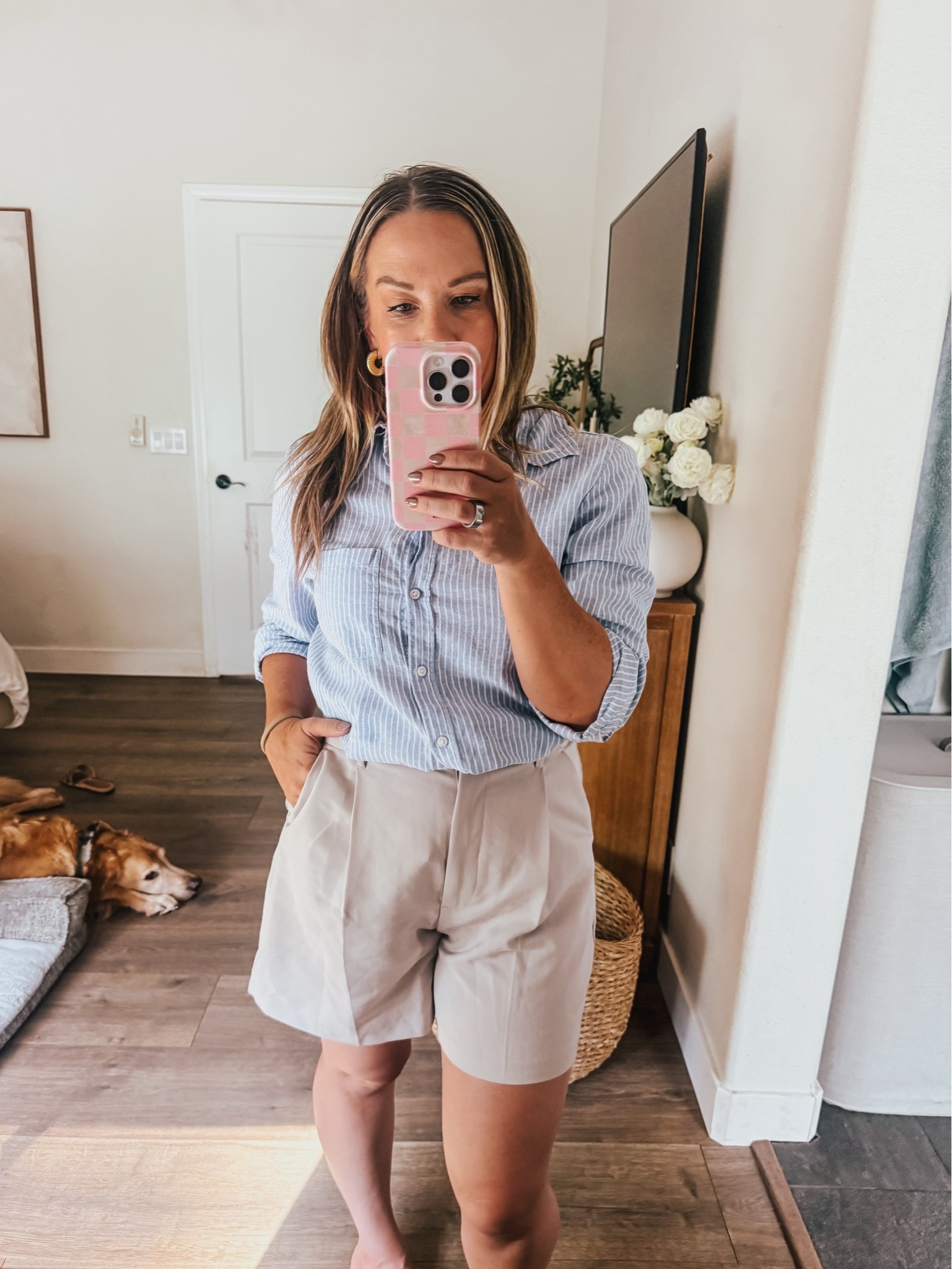 Work from home outfit for when it’s still 100+ and you want to pretend it’s cooling off

#LTKWorkwear #LTKOver40