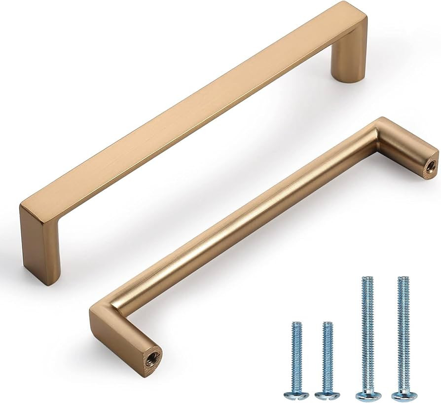 KNOKLOCK 10 Pack 5 Inch(128mm) Cabinet Pulls Square Champagne Bronze Kitchen Cabinet Handles Kitc... | Amazon (US)