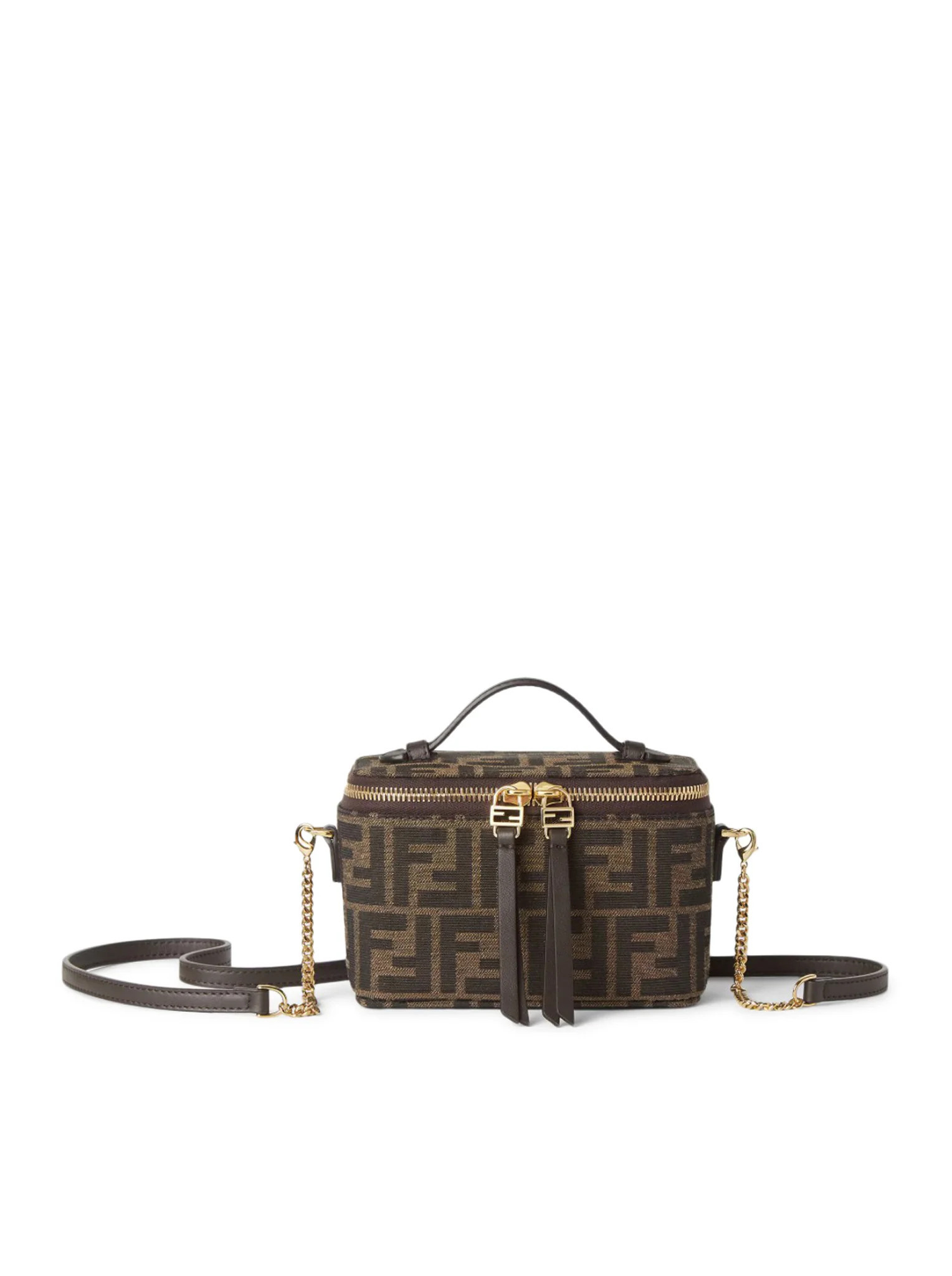 FENDI VANITY MINI BAG IN FF JACQUARD FABRIC, TOBACCO BROWN - Fendi - Woman | Suitnegozi INT