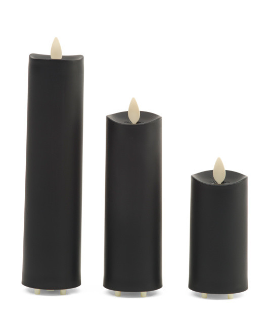 Set Of 3 Outdoor Slim Pillar Candles With Remote | Decor | Marshalls | Marshalls