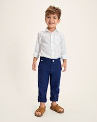 Boys Linen-Blend Roll Cuff Chino Pants - Linen Edit - BLUE | Gymboree | Gymboree
