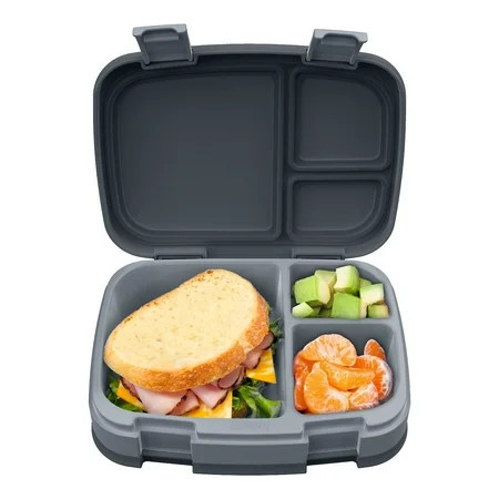 Bentgo Fresh, Leak-Proof, Versatile 4-Compartment Bento-Style Lunch Box with Removable Divider, Portion-Controlled Meals for Teens and Adults On-The-Go, BPA-Free, Food-Safe Materials (Charcoal) | Walmart (US)