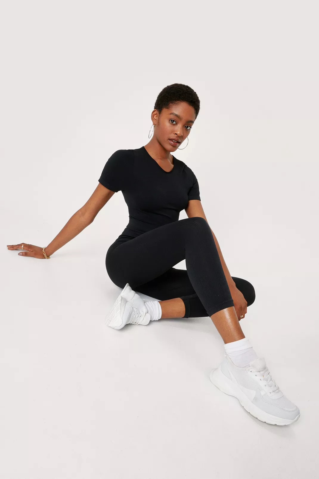 Round Neck Crop Seamless Top and Leggings Set | Nasty Gal (US)