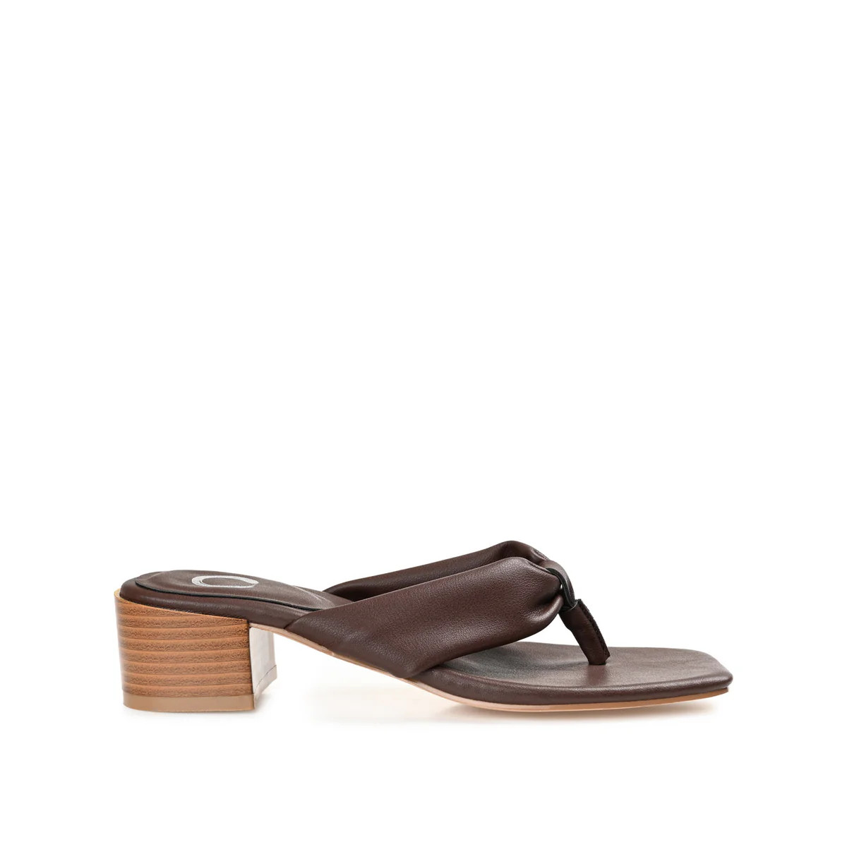 SEELAH BLOCK HEELED SANDALS IN FAUX LEATHER | Journee Collection