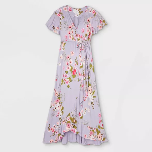 Flutter Short Sleeve Knit Wrap Maternity Dress - Isabel Maternity by Ingrid & Isabel™ | Target