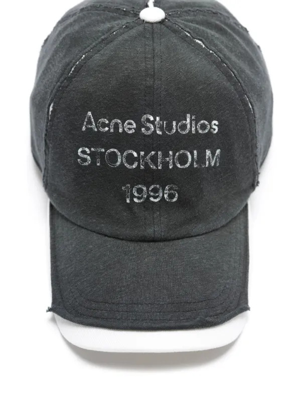 Acne Studios logo-stamp Baseball Cap | Black | FARFETCH | Farfetch Global