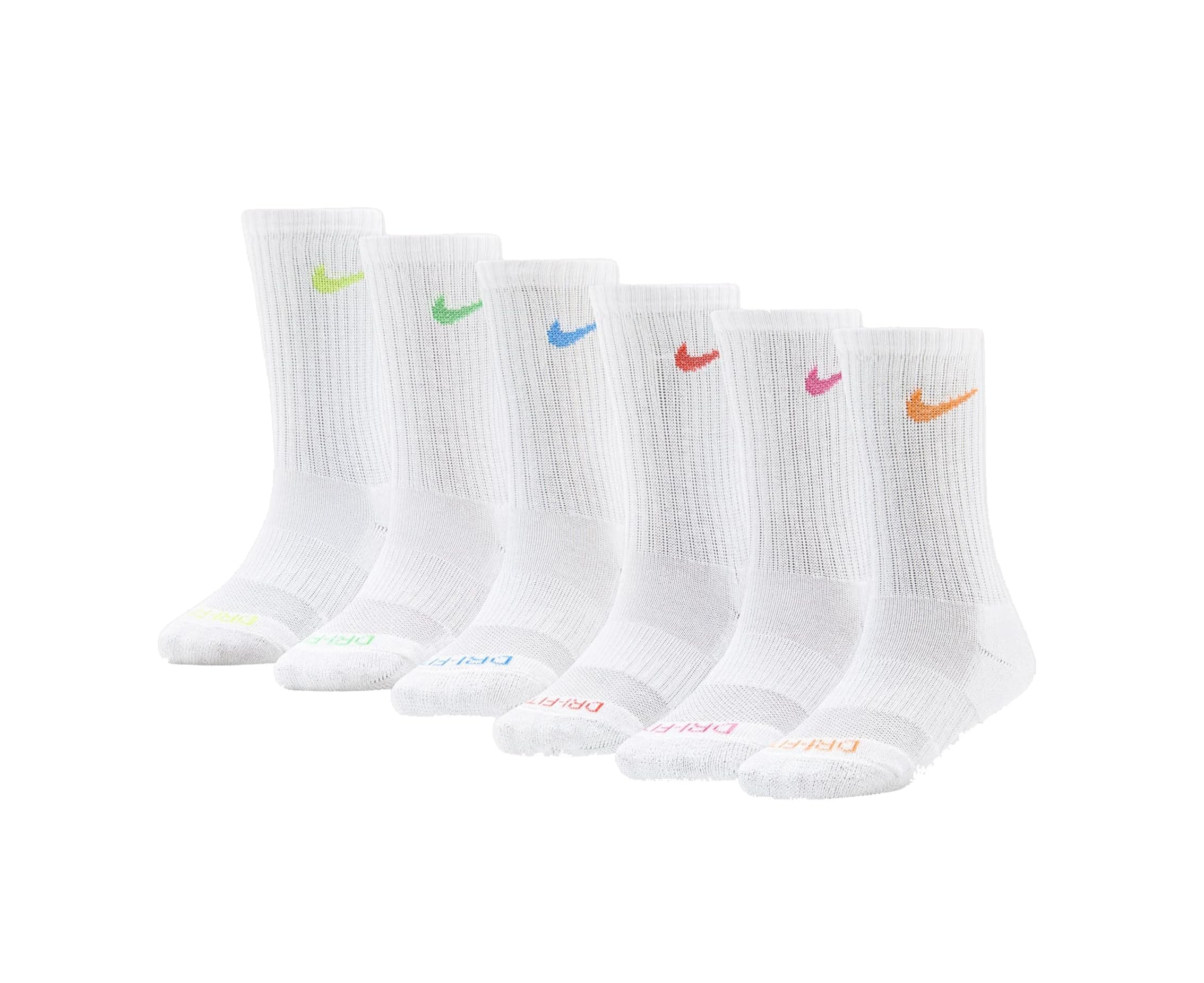 Nike Boys' Dri-fit Performance 6-pack Basic Crew Socks (Little Kid) | Amazon (US)