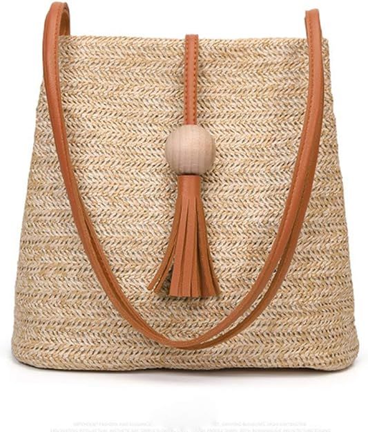 GL-Turelifes Round Summer Straw Bag Big Weave Handbags Beach Shoulder Bags Vocation Tote Handbags... | Amazon (US)