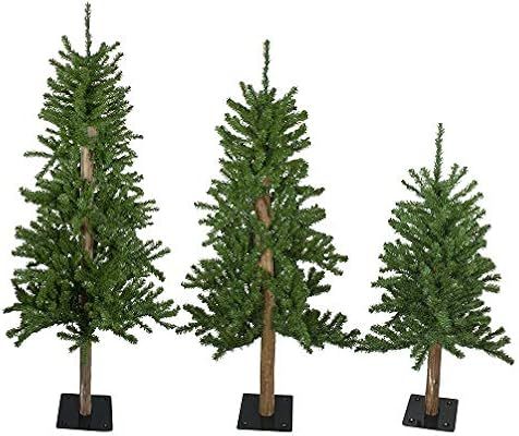 Northlight Set of 3 Alpine Artificial Christmas Trees 3', 4'and 5'- Unlit | Amazon (US)