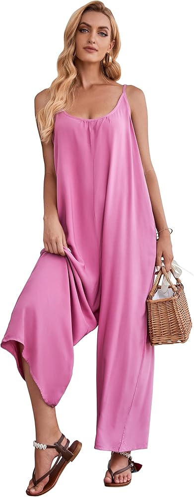 BUENOS NINOS Women's V Neck Floral Maxi Dress Boho Printed Adjustable Spaghetti Strap Ethnic Beac... | Amazon (US)