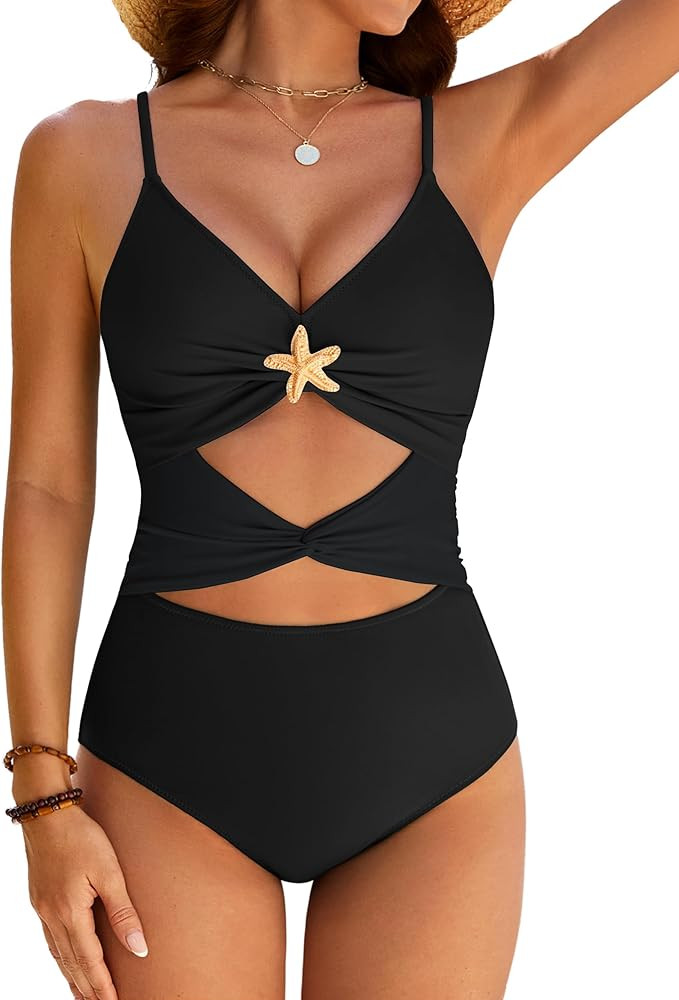 BMJL One Piece Swimsuit for Women Bathing Suits Swim Suits 2025 Tummy Control Flattering Full Cov... | Amazon (US)
