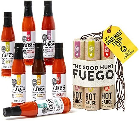 Thoughtfully Gifts, The Good Hurt Fuego: A Hot Sauce Gift Set for Hot Sauce Lover’s, Sampler Pa... | Amazon (US)