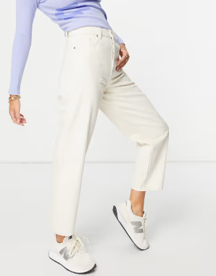 & Other Stories Major organic cotton high waist tapered leg jeans in ecru | ASOS (Global)