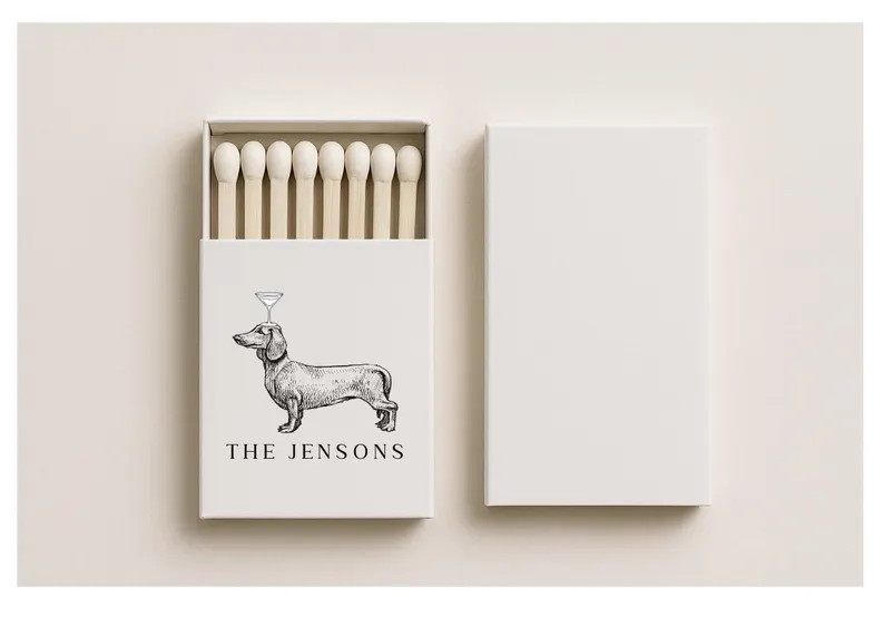 Custom Pet Sketch Dog Matchboxes: Personalized Party Favors, Birthday Decor, Custom Wedding Pet M... | Etsy (Global)