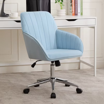KWPZQEB Home Office Desk Chair - Adjustable Swivel Chair with Back Lumbar Support, Ergonomic Chair, Comfy Armchair for Home Office, Baby Blue | Target