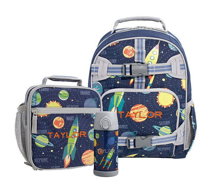 Mackenzie Navy Solar System Glow-in-the-Dark Backpack & Lunch Bundle, Set of 3 | Pottery Barn Kids